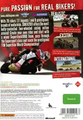 SBK 2011 FIM Superbike World Championship (USA) box cover back